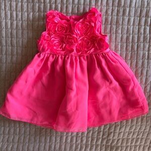 Bright Pink Dress with Floral Accents